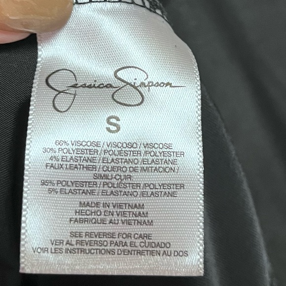 Jessica Simpson Fiona Vegan LeatherJacket Size Small Mixed Media Academia - Picture 9 of 10